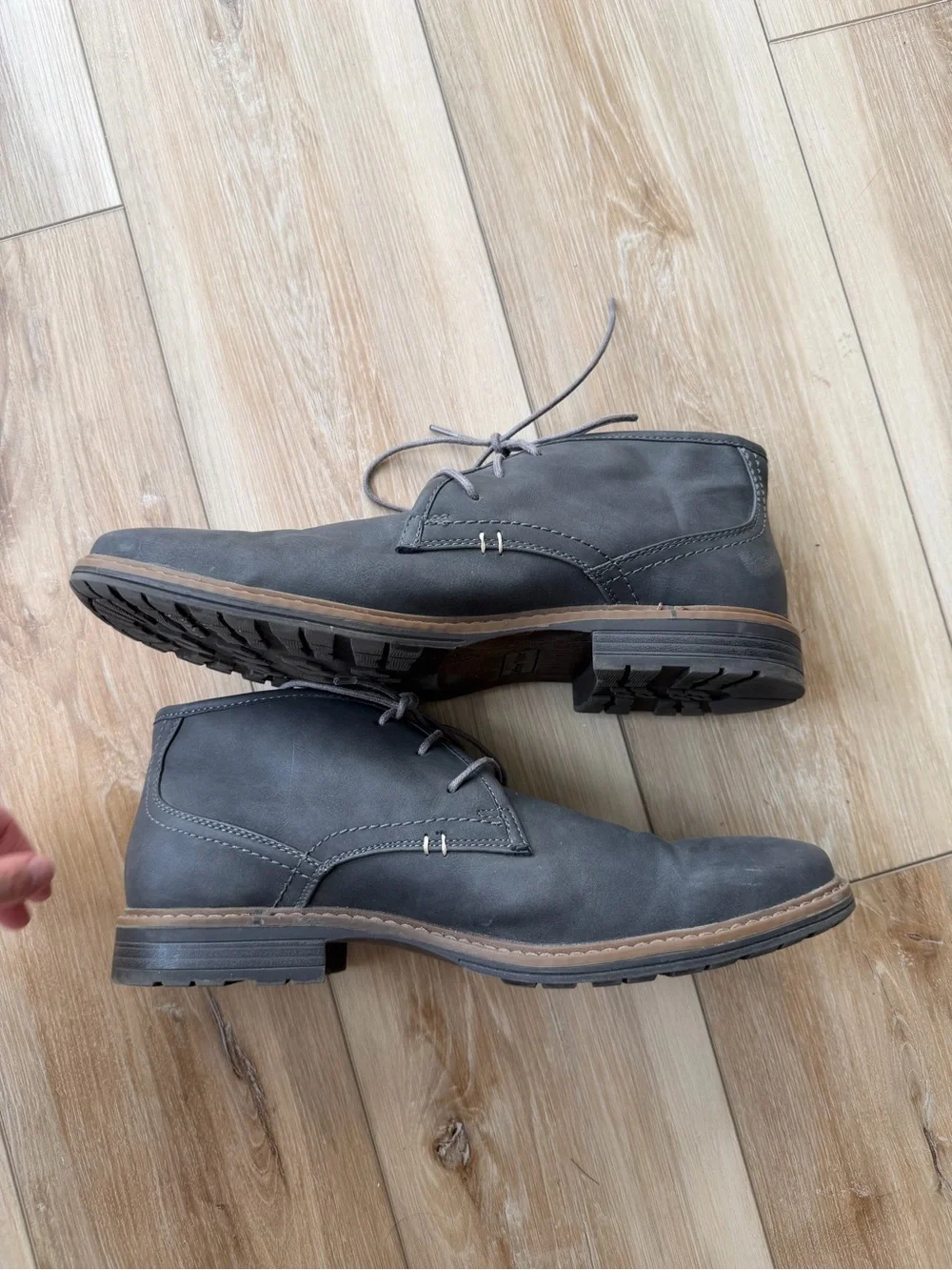 Men's Gray Booties - Casual Lace-Up Ankle Shoes